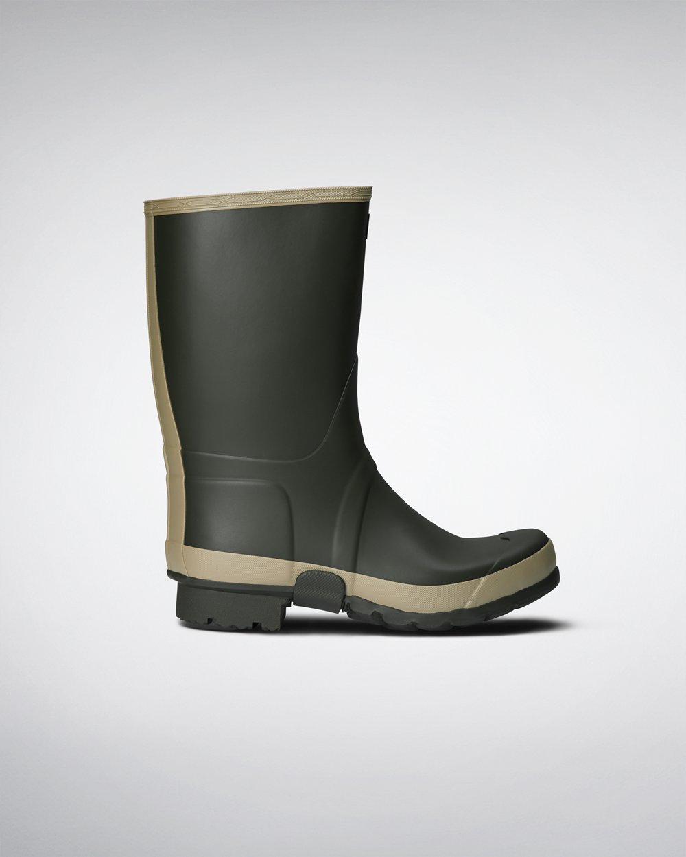 Men Hunter Gardener | Short Rain Boots Dark Olive | NZ-87251-PLRT